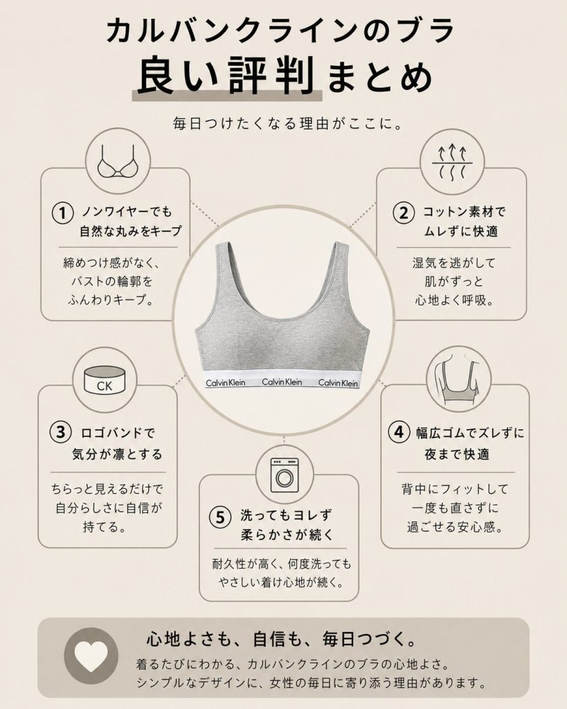カルバンクラインのブラの良い評判