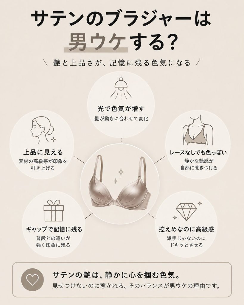 サテンのブラジャーって「男ウケ」する？